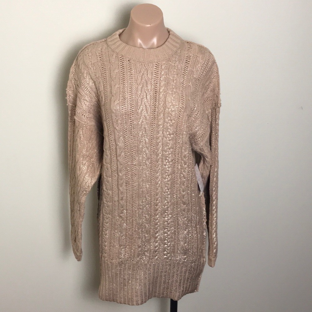 Free People Good as Gold Sweater Dress Cream Puff - Picture 3 of 11